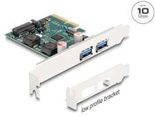 Delock 90106 2xUSB 10Gbps alacsony profil PCI Express x4 kártya (90106) - bestbyte