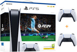Sony Playstation 5 Disc + Joc EA Sports FC 24 + Controller suplimentar, Consola de jocuri PS5 (CFI-1216A_FC24-G2)