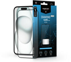 Apple iPhone 15/15 Pro edzett üveg képernyővédő fólia - MyScreen Protector Diamond Glass Lite Edge2.5D Full Glue - fekete