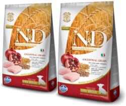 Farmina N&D Low Grain Chicken & Pomegranate Mini Puppy 2 x 7 kg hrana uscata caini juniori talie mica, pui si rodie