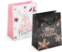 Family Karácsonyi ajándéktasak - papír - 114 x 64 x 146 mm - 2 féle / csomag - 12 db / csomag - 58303