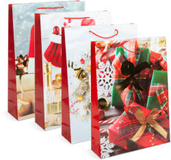 Family Karácsonyi ajándéktasak - papír - 330 x 102 x 457 mm - 4 féle / csomag - 12 db / csomag ( az ár egy darabra vonatkozik) - 58300