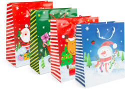 Family Karácsonyi ajándéktasak - papír - 265 x 127 x 330 mm - 4 féle / csomag - 12 db / csomag - 58298