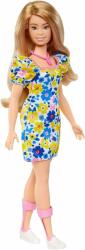 Mattel Barbie Mattel cu sindrom Down - rochie cu flori albastre si galbene (25HJT05)