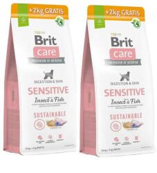 Brit CARE Sustainable Sensitive Insect & Fish 2x12kg+2kg