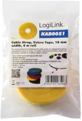 LogiLink KAB0051 tépőzáras kábelkötegelő 4m sárga (KAB0051) (KAB0051)