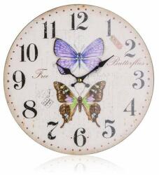 4home Ceas de perete Butterflies, diametru 34 cm