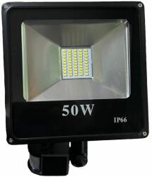  50W SMD LED mozgásérzékelős reflektor fényvető hideg fehér SLIM Szabadtéri spotlámpa IP66 - A