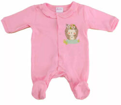 AB ABR Hosszú ujjú elől patentos fodros pamut rugi - Rózsaszín - Sünike (44)