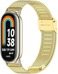  Xiaomi Mi Smart Band 8 / 9, fém pótszíj, milánói stílus, TP MilaneseBand, arany