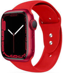 Apple Watch 4-6, SE, SE (2022) (38 / 40 mm) / Watch 7-9 (41 mm), szilikon pótszíj, állítható, két lyukas rögzítés, TP IconBand, piros