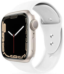 Apple Watch 4-6, SE, SE (2022) (42 / 44 mm) / Watch 7-9 (45 mm) / Watch Ultra 1-2 (49 mm), szilikon pótszíj, állítható, két lyukas rögzítés, TP IconBand, fehér - tok-shop