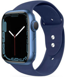 Apple Watch 4-6, SE, SE (2022) (42 / 44 mm) / Watch 7-9 (45 mm) / Watch Ultra 1-2 (49 mm), szilikon pótszíj, állítható, két lyukas rögzítés, TP IconBand, sötétkék