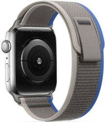 Apple Watch 4-6, SE, SE (2022) (38 / 40 mm) / Watch 7-9 (41 mm), textíl pótszíj, nylon, állítható, légáteresztő, TP Nylon, szürke/kék - tok-shop