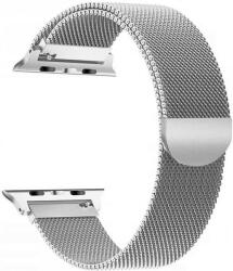 Apple Watch 4-6, SE, SE (2022) (38 / 40 mm) / Watch 7-9 (41 mm) / Watch 10 (42 mm), fém pótszíj, milánói stílus, TP MilaneseBand, ezüst