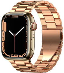 Apple Watch 4-6, SE, SE (2022) (42 / 44 mm) / Watch 7-9 (45 mm) / Watch 10 (46 mm) / Watch Ultra 1-2 (49 mm), fém pótszíj, TP Stainless, vörösarany