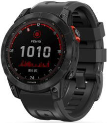 Garmin Fenix 3 / 3 HR / 5X / 5X Plus / 6X / 6X Pro / 7X, szilikon pótszíj, állítható, TP IconBand, fekete