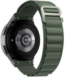 Samsung Galaxy Watch 4 / 5 / 5 Pro / 6 (40 / 44 / 45mm) / Watch 4 Classic / 6 Classic (42 / 43 / 46mm), textíl pótszíj, nylon, állítható, hullámos kialakítású akasztórész, TP Nylon Pro, sötétzöld - tok-shop