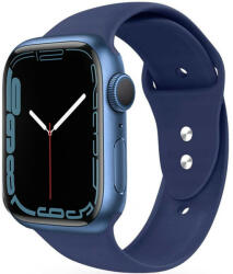 Apple Watch 4-6, SE, SE (2022) (38 / 40 mm) / Watch 7-9 (41 mm), szilikon pótszíj, állítható, két lyukas rögzítés, TP IconBand, sötétkék - tok-shop