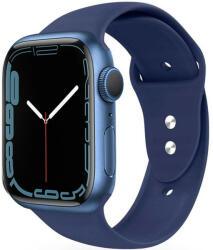 Apple Watch 4-6, SE, SE (2022) (38 / 40 mm) / Watch 7-9 (41 mm), szilikon pótszíj, állítható, két lyukas rögzítés, TP IconBand, sötétkék