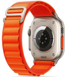 Apple Watch 4-6, SE, SE (2022) (42 / 44 mm) / Watch 7-9 (45 mm) / Watch Ultra 1-2 (49 mm), textíl pótszíj, nylon, állítható, hullámos kialakítású akasztórész, TP Nylon Pro, narancssárga - tok-shop