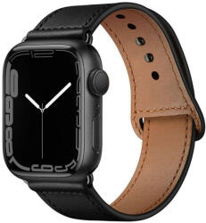 Apple Watch 4-6, SE, SE (2022) (42 / 44 mm) / Watch 7-9 (45 mm) / Watch Ultra 1-2 (49 mm), bőr pótszíj, állítható, TP LeatherFit, fekete - tok-shop
