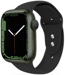 Apple Watch 4-6, SE, SE (2022) (38 / 40 mm) / Watch 7-9 (41 mm), szilikon pótszíj, állítható, két lyukas rögzítés, TP IconBand, fekete - tok-shop