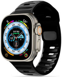 Apple Watch 4-6, SE, SE (2022) (42 / 44 mm) / Watch 7-9 (45 mm) / Watch 10 (46 mm) / Watch Ultra 1-2 (49 mm), szilikon pótszíj, állítható, TP IconBand Line, fekete