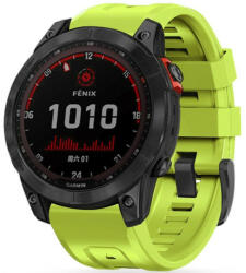  Garmin Fenix 3 / 3 HR / 5X / 5X Plus / 6X / 6X Pro / 7X, szilikon pótszíj, állítható, TP IconBand, lime