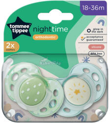 Tommee Tippee játszócumi CTN Night 2 db 18-36 hó zöld