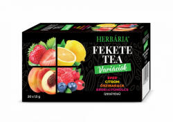 Herbária fekete tea mix fekete tea, erdei gyümölcs, barack, citrom, eper variáció 20x1, 5g 30 g - babamamakozpont