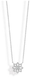 Victoria Ezüst színű fehér köves virág nyaklánc - lord