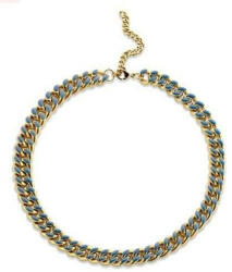 Victoria Arany színű kék mintás nyaklánc - lord