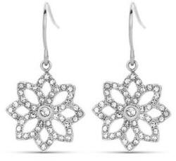 Victoria Ezüst színű fehér köves virág fülbevaló - lord