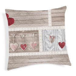 MONDO ITALIA Párnahuzat SHABBY love piros 40x40 cm MADE IN ITALY