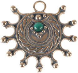 NNM Pandantiv (amuletă cu soare) DEVANA - bronz/Malahit - BHJ1004