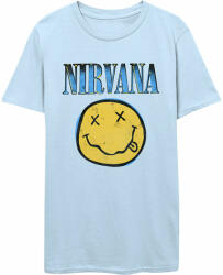 ROCK OFF Tricou pentru bărbați Nirvana - Xerox Happy Face - ALBASTRU - ROCK OFF - NIRVTS14MLB