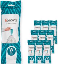 Brabantia PerfectFit szemeteszsák, W méret, 5L, Multipack 200 zsák, 10 tekercs, 20 zsák/tekercs - 137884 (137884)