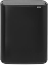 Brabantia Bo Touch Bin nyomófedeles hulladékgyűjtő XXL, padlón álló, műanyag tartály, 2x30L - O méret, acél, matt fekete (221484)