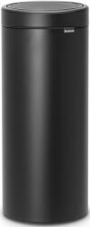 Brabantia Touch Bin New Soft-Touch nyomófedeles hulladékgyűjtő belső tartállyal, kerek, 30L - G méret, acél, holdfény fekete ásványi textúra - 128967 (128967)
