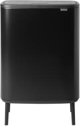 Brabantia Bo Touch Bin Hi hulladékgyűjtő Soft-Close fedéllel, magasított, lábakon álló, műanyag tartály, XXL, 60L - M méret, acél, matt fekete - 130229 (130229)