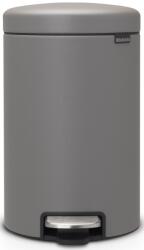 Brabantia NewIcon pedálos hulladékgyűjtő szagmentesen záródó Soft-Close fedél, műanyag tartály, 12L - X méret, acél, betonszürke ásványi textúra - 119149 (119149)