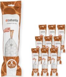 Brabantia PerfectFit szemeteszsák, X méret, 10-12L, Multipack 200 zsák, 10 tekercs, 20 zsák/tekercs - 138089 (138089)