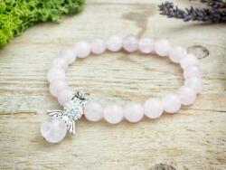 R. M. ékszer Angyal a hóban rózsakvarc ásvány karkötő (5184-RM-19)
