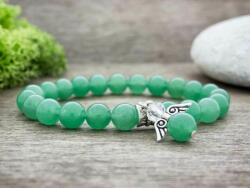 R. M. ékszer Aventurin ásvány karkötő angyallal (5172-RM-19)