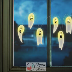 Halloween-i LED ablakdekor: gél - szellem - 85 cm