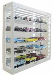 TRIPLE 9 Vitrină de colecție scala 1/43, 1/64, 1/72 cu 5 etaje, alba cu oglindă și iluminare LED1/43 (23472)