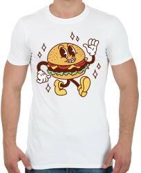printfashion Retro hamburger - Férfi póló - Fehér (14308169)