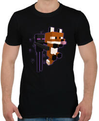 printfashion Enderman rókával - Férfi póló - Fekete (14306896)