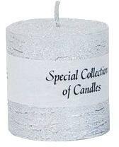 Pro-Candle Lumânare fără miros Cilindru, 5 x 5 cm, argintiu - ProCandle Special Collection Of Candles